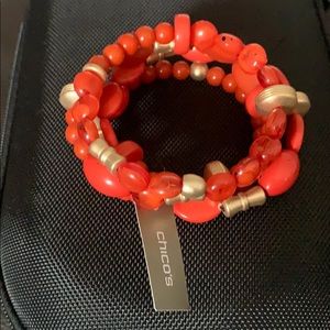Coral and gold bracelet